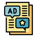 Advertisment in newspaper icon color outline vector