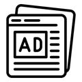 Advertisment pages icon, outline style