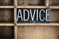 Advice Concept Metal Letterpress Word in Drawer Royalty Free Stock Photo