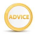 Advice gold round button Royalty Free Stock Photo