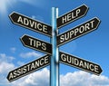 Advice Help Support And Tips Signpost Royalty Free Stock Photo