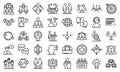 Advice icons set, outline style