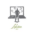 Advice, idea, business, solution, question concept. Hand drawn isolated vector. Royalty Free Stock Photo