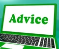 Advice Laptop Means Guidance Recommend Or Suggest Royalty Free Stock Photo