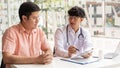 Advice, A male doctor advising healthy and appropriate behaviors for preventing a risky disease