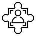 Advice puzzle icon, outline style