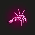 Advisor bot cyborg money neon style icon. Simple thin line, outline vector of robo icons for ui and ux, website or mobile