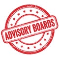 ADVISORY BOARDS text on red grungy round rubber stamp Royalty Free Stock Photo