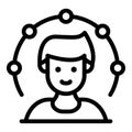 Advisory broker icon, outline style