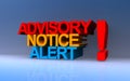 advisory notice alert on blue