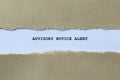 advisory notice alert on white paper Royalty Free Stock Photo