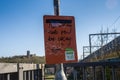 Advisory sign on the Carlisle Bridge, Lancaster