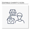 Advocacy charities line icon