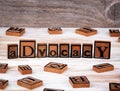 Advocacy from wooden letters Royalty Free Stock Photo
