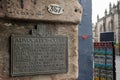Advocate Close historic Edinburgh street sign along the Royal Mile