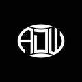 ADW abstract monogram circle logo design on black background. ADW Unique creative initials letter logo Royalty Free Stock Photo