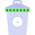 Adware icon flat vector basket bin on white