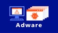 Adware malware causing endless pop up windows on a desktop computer Royalty Free Stock Photo