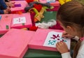 Master class on felting for children and adults, the process of making a felt pattern, decoration and toys made of wool