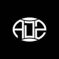 ADZ abstract monogram circle logo design on black background. ADZ Unique creative initials letter logo Royalty Free Stock Photo