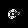 ADZ letter logo design on black background. ADZ creative initials letter logo concept. ADZ letter design Royalty Free Stock Photo