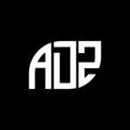 ADZ letter logo design on black background.ADZ creative initials letter logo concept.ADZ letter design Royalty Free Stock Photo