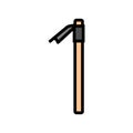 adze axe tool color icon vector illustration