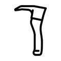 adze axe tool line icon vector illustration