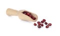 Adzuki Beans, Azuki Beans, red beans in wooden spoon on white ba Royalty Free Stock Photo