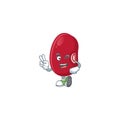 Adzuki beans cartoon mascot style with two fingers