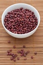 Adzuki beans in a white bowl Royalty Free Stock Photo