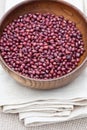 Adzuki beans in a wooden bowl