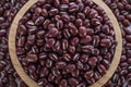 Adzuki beans in wooden bowl Royalty Free Stock Photo
