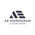 A and E monogram logo design,simple minimal modern style logomark , triangle brand logo template Royalty Free Stock Photo