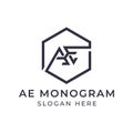 A and E monogram logo design,simple minimal modern style logomark,brand logo template Royalty Free Stock Photo