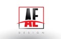 AE A D Logo Letters with Red and Black Colors and Swoosh.