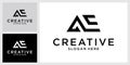 AE or EA initial letter logo design vector