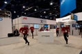 AE Wireless counter surrounded by jogging JVC mannequins at the annual Consumer Electronics Show