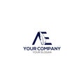 AE Writer Logo Design Vector Royalty Free Stock Photo