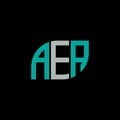 AEA letter logo design on black background.AEA creative initials letter logo concept.AEA letter design Royalty Free Stock Photo