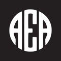 AEA letter logo design on black background.AEA creative initials letter logo concept.AEA letter design Royalty Free Stock Photo