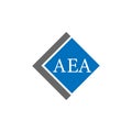 AEA letter logo design on black background. AEA creative initials letter logo concept. AEA letter design Royalty Free Stock Photo