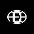 AEB abstract monogram circle logo design on black background. AEB Unique creative initials letter logo Royalty Free Stock Photo