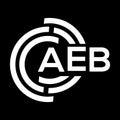AEB letter logo design on black background. AEB creative initials letter logo concept. AEB letter design Royalty Free Stock Photo