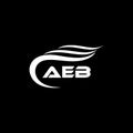AEB letter logo design on black background.AEB creative initials letter logo concept.AEB letter design Royalty Free Stock Photo