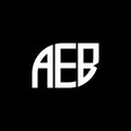 AEB letter logo design on black background.AEB creative initials letter logo concept.AEB letter design Royalty Free Stock Photo
