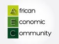 AEC - African Economic Community acronym, business concept background