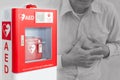 AED or Automated External Defibrillator first aid device for help people stroke or heart attack Royalty Free Stock Photo