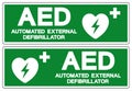 AED Automated External Defibrillator Symbol Sign, Vector Illustration, Isolate On White Background Label .EPS10