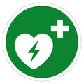 AED Automated External Defibrillator Symbol Sign, Vector Illustration, Isolate On White Background Label .EPS10